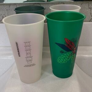 Starbucks 24oz plastic Cold cup 4-Pack Like NEW Color Changing limited addition